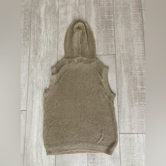 Zara Gold Mesh Sleevless Hoodie - Picture 2 of 5